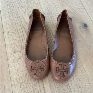 Tory Burch Brown Leather Ballet Flats